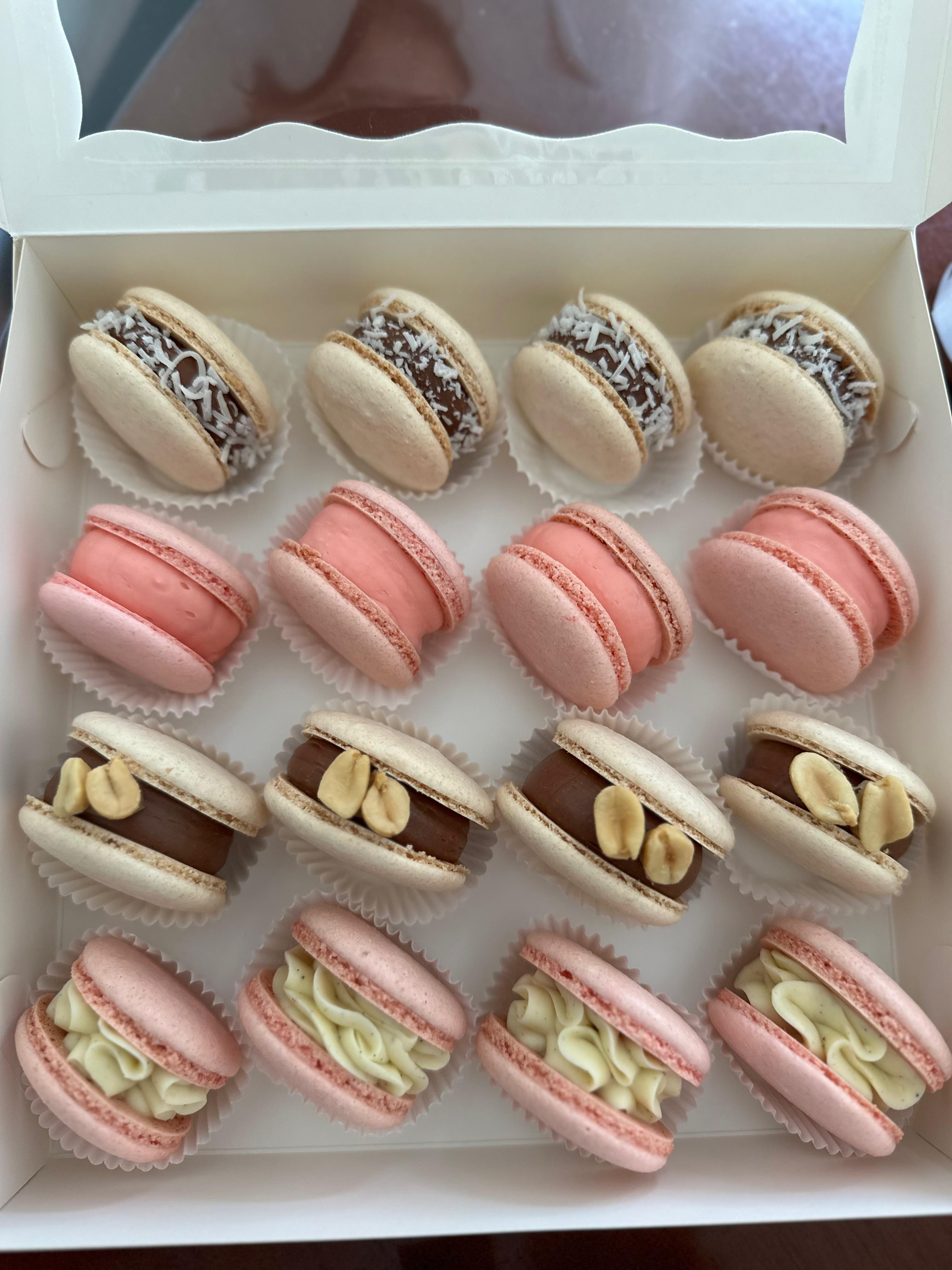 Assorted Macaron Delight: 16-Pack Featuring 4 Exciting